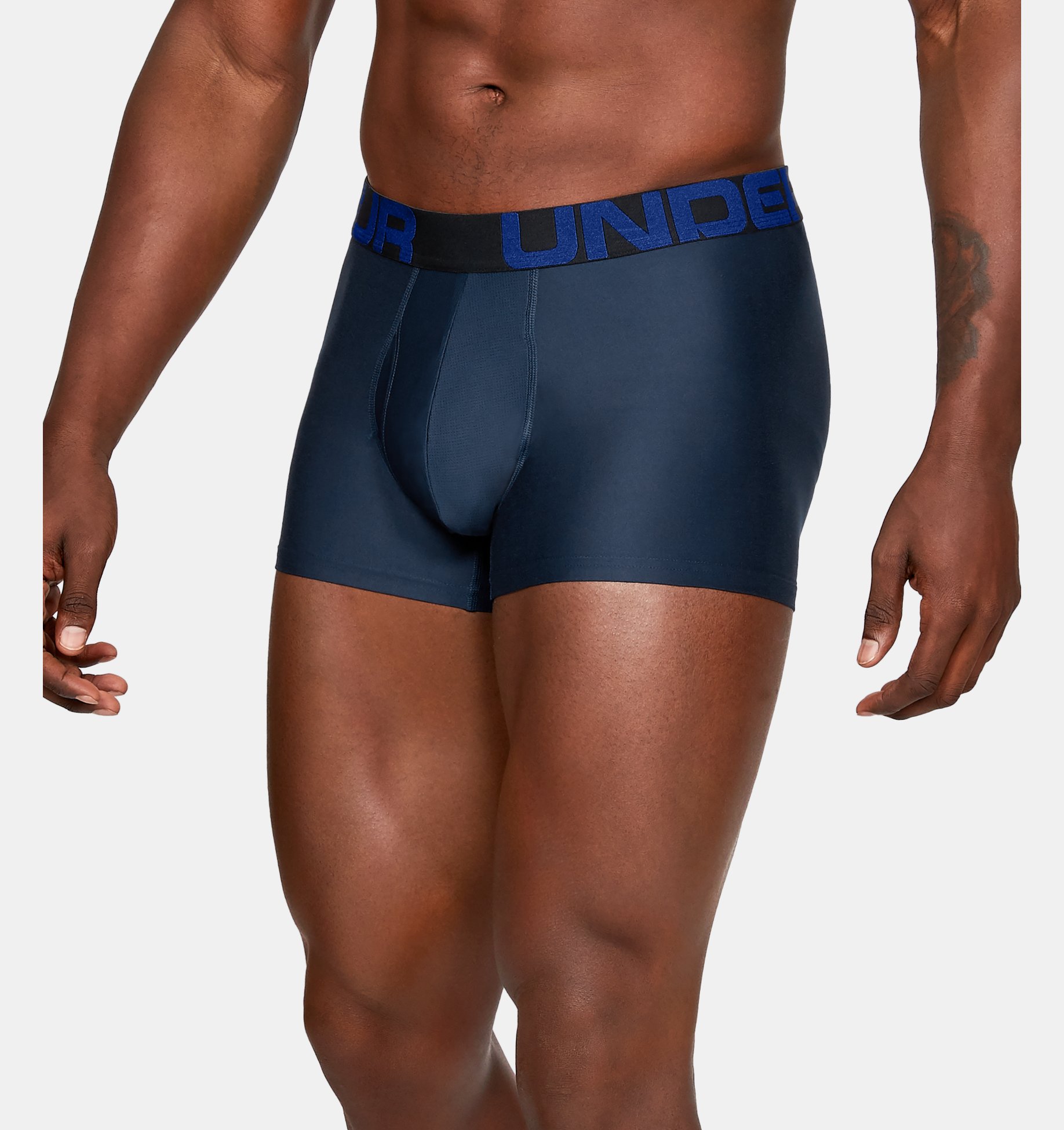 Under Armour Mens Tech 3 Inch Boxerjock Blue Navy Sports Running Gym Breathable 